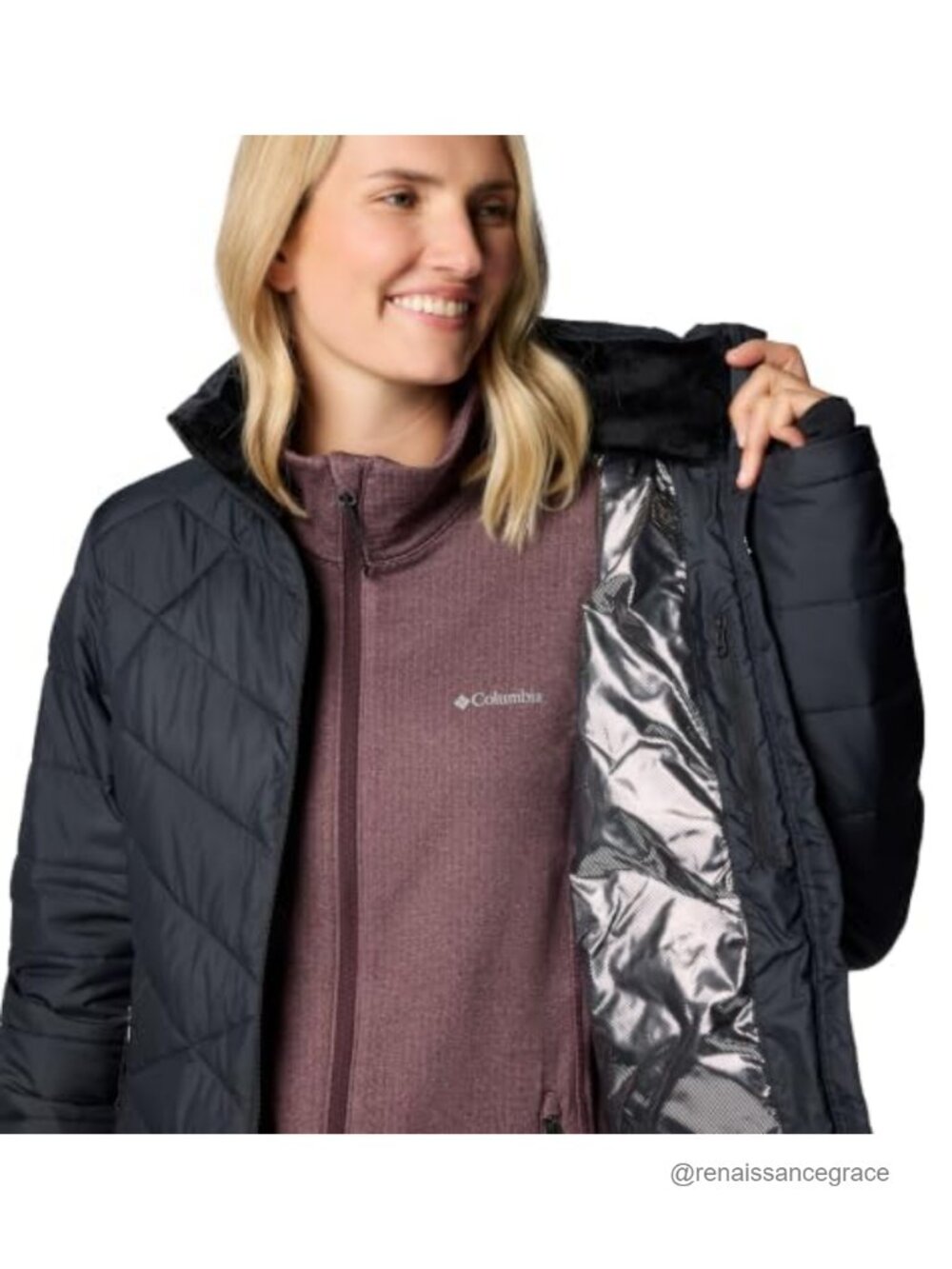 Women's Heavenly Jacket Omni-Heat Insulated Winter Coat Fitted Full Zip